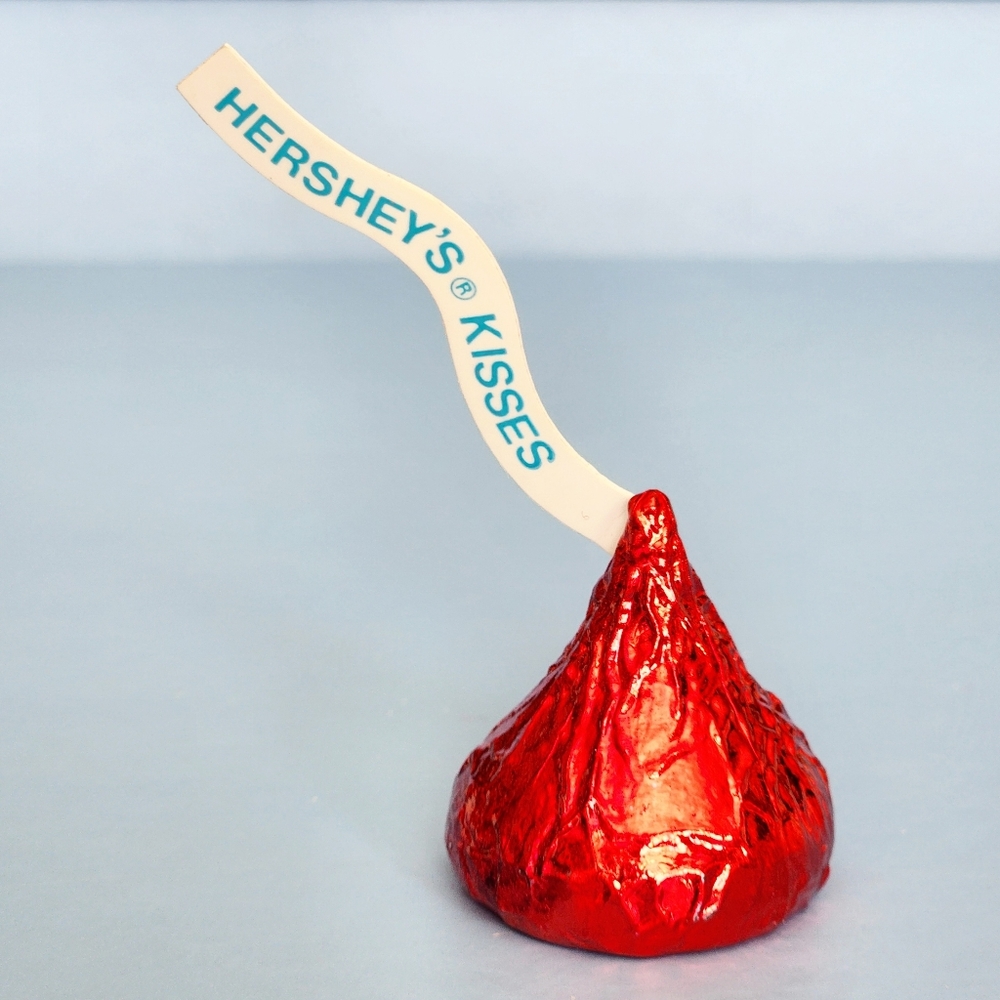 Vintage Red Metallic Hershey's Kisses Jewelery Lapel Pin 1989